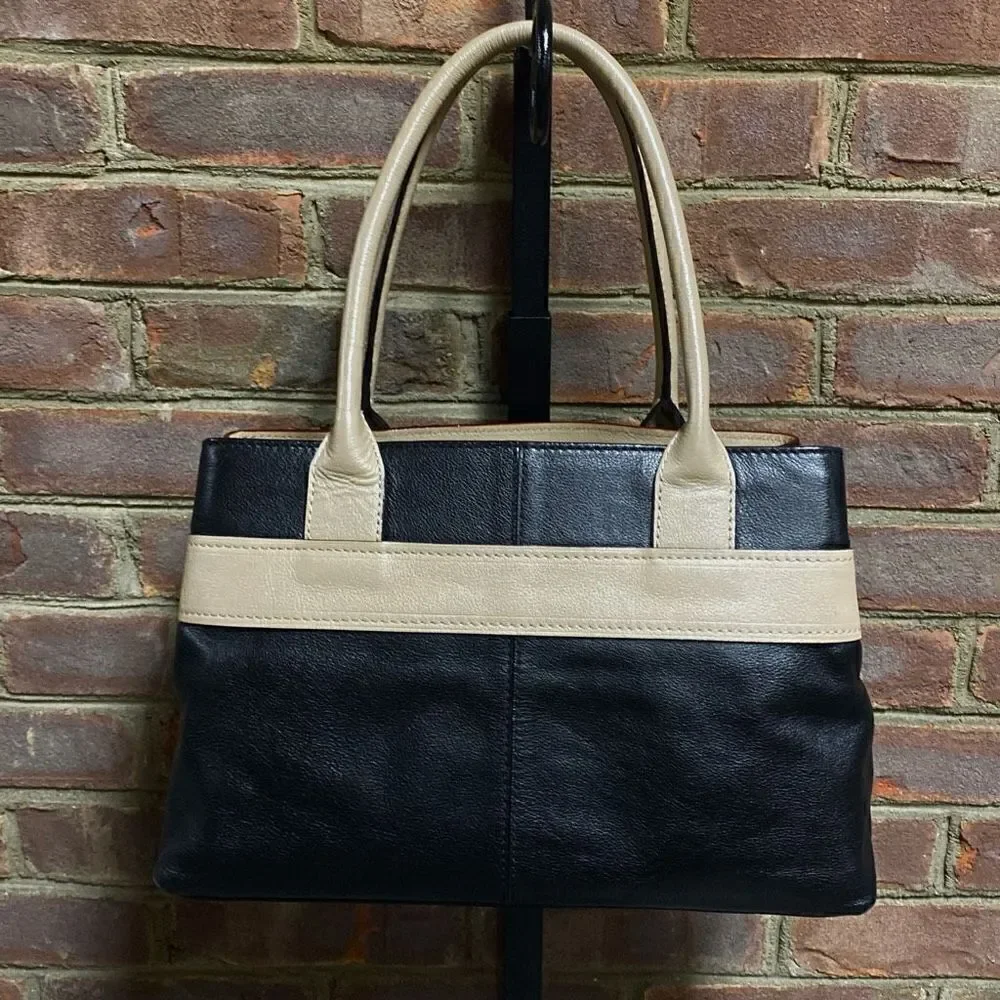 Kate Spade Black & Taupe Leather Elena Shoulder Bag & Wallet/Wristlet